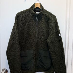 Vuori Dark Green Zip-Up Fleece with Pockets